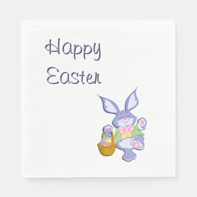 Guardanapo De Papel Coelho Feliz Páscoa (Frente)