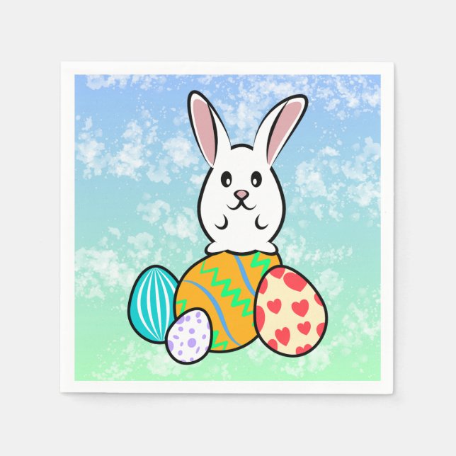 Guardanapo De Papel Coelho páscoa em Ovos de Páscoa (Frente)