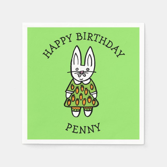 Guardanapo De Papel Coelho Penny Personalizado (Frente)