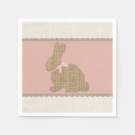 Guardanapo De Papel Coelho Rústico Rosa e Arpiller Easter Baby Shower