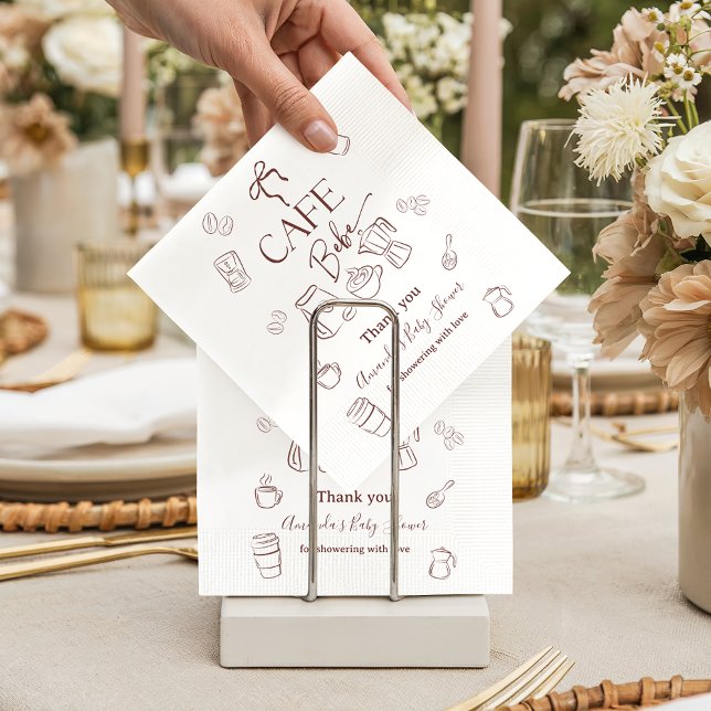 Guardanapo De Papel Coffee Theme Beige Cafe Bebe Brewing Baby Shower (Criador carregado)