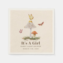 Cogumelos Borboletas Woodland Chá de fraldas Na