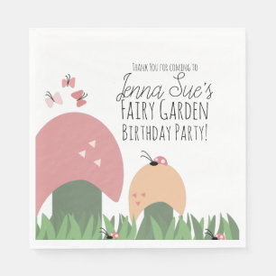 Guardanapo De Papel Cogumelos De Jardim Láteos Damybugs Borboletas