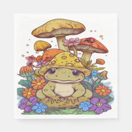 Guardanapo De Papel Cogumelos de Sapo de Cottagecore