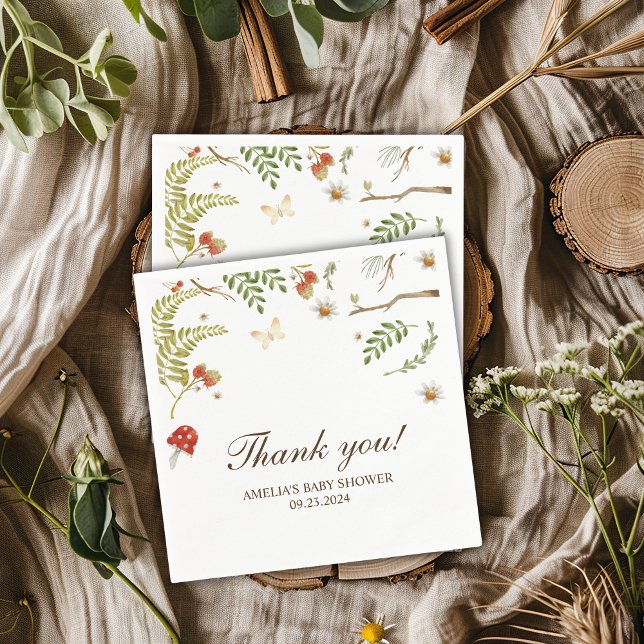 Guardanapo De Papel Cogumelos florestais chá de fraldas neutro em term (Criador carregado)