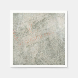 Guardanapo De Papel Colagem de Anúncios Parisienses em Papel Vintage 