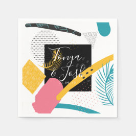 Guardanapo De Papel Colagem de Arte Abstrata Splash dos Anos 90