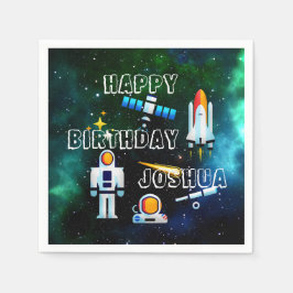 Guardanapo De Papel Colagem de Astronautas Divertidos