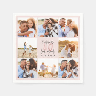 Guardanapo De Papel Colagem de fotografias com brilho cintilante anive
