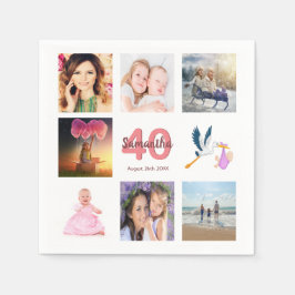 Guardanapo De Papel Colagem de fotos de aniversário de 40 anos