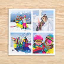 Colagem de Fotos em Grid de 4 Férias de Inverno
