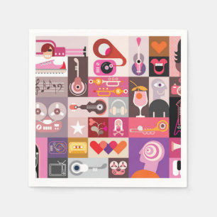 Guardanapo De Papel Colagem de Música