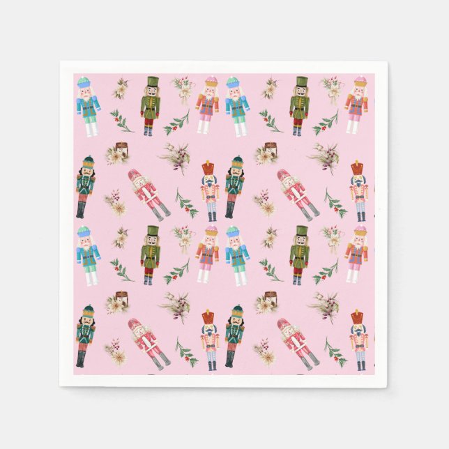 Guardanapo De Papel Colagem de Nozes de Natal Aquarela (Frente)