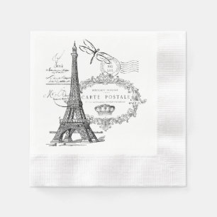 Guardanapo De Papel Colagem em torre Eiffel