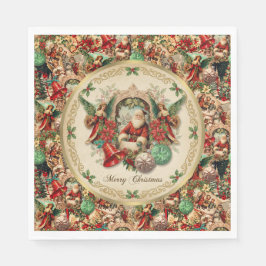 Guardanapo De Papel Colagem Vibrante Natal Victoriano