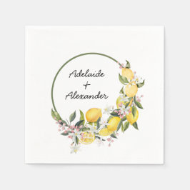 Guardanapo De Papel Coleção de Casamento de Limão Mediterrâneo