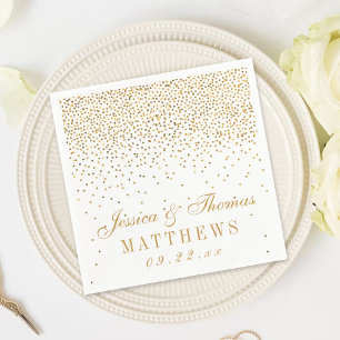 Guardanapo De Papel Coleção de Casamentos Vintage Glam Dourado Confett