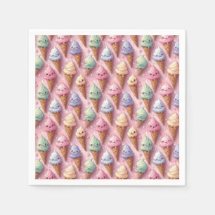 Guardanapo De Papel Coleção de Cones de Sorvete de Verão