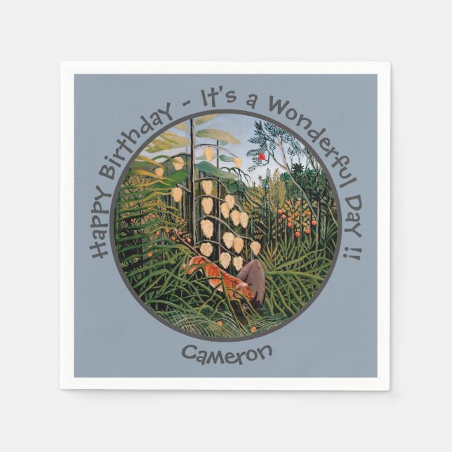 Guardanapo De Papel Coleção de Itens do Partido Henri Rousseau Tiger & (Frente)