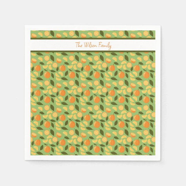 Guardanapo De Papel Coleção de padrões do cesto de frutas - Laranjas (Frente)