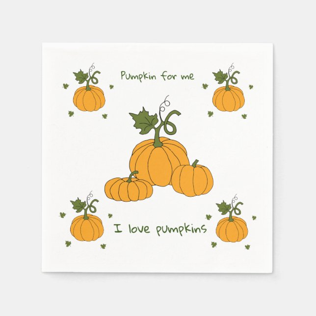 Guardanapo De Papel Colheita de abóbora-de-laranja-branca (Frente)