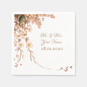 Guardanapo De Papel Colheita de Casamento outono Elegante de Script Ga