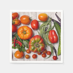 Guardanapo De Papel Colheita de legumes e plantas aromáticas