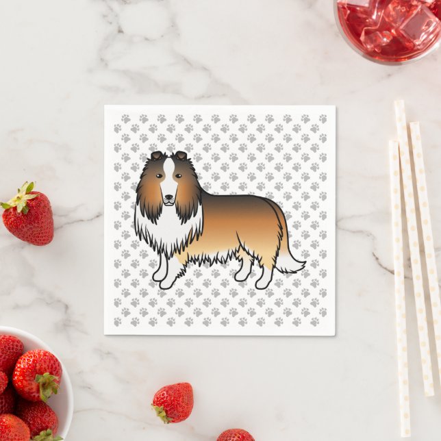 Guardanapo De Papel Collie Áspero Sable Cachorro de Desenho Animado Fo (Insitu)