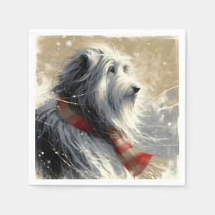 Guardanapo De Papel Collie Com Flecha De Inverno Com Flecha