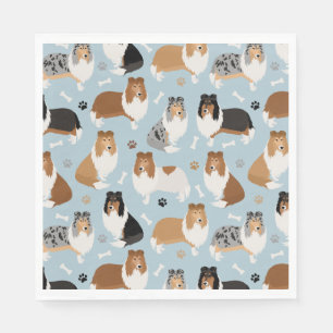Guardanapo De Papel Collie Paws e Ossos