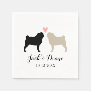 Guardanapo De Papel Coloca Casal de Casamento com Papel de Texto Perso