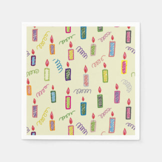 Guardanapo De Papel Colorful Candles Happy Birthday Napkins