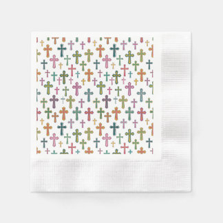 Guardanapo De Papel Colorful Easter cross patterned