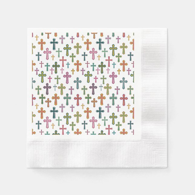 Guardanapo De Papel Colorful Easter cross patterned (Frente)