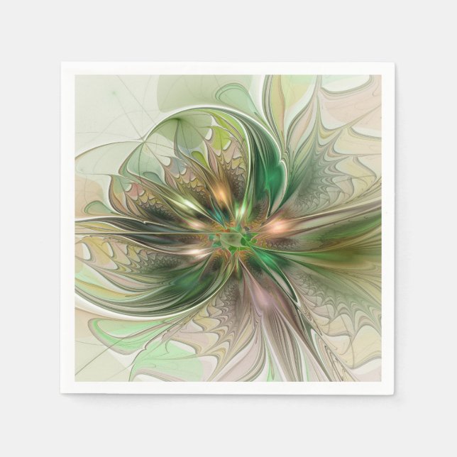 Guardanapo De Papel Colorful Fantasy Modern Abstract Fractal Flower (Frente)
