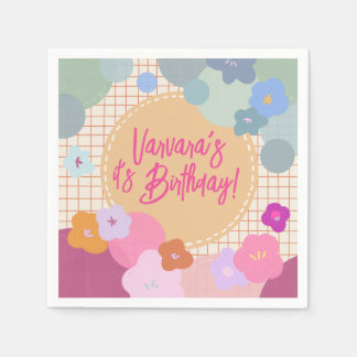 Guardanapo De Papel Colorful Flower Birthday Dopamine Paper Napkin