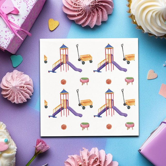 Guardanapo De Papel Colorful Playground Birthday Party (Criador carregado)
