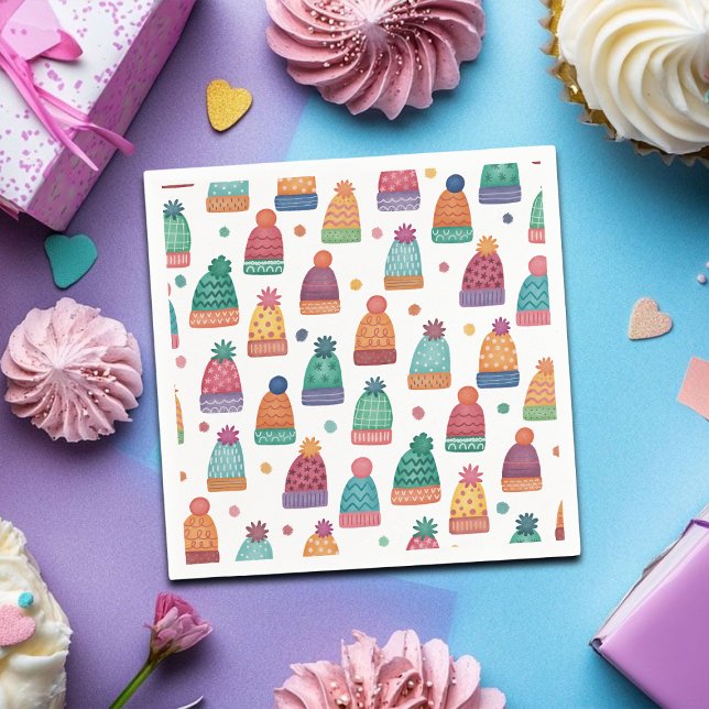 Guardanapo De Papel Colorful Woolly Hats Winter (Criador carregado)