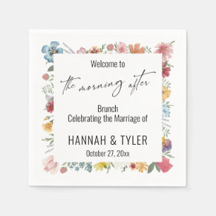 Guardanapo De Papel Colorida Aquarela Flor Selvagem Na Manhã Seguinte