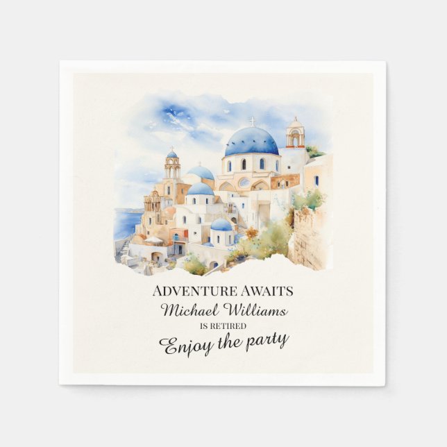 Guardanapo De Papel Colorida Grécia Colorida Village Hill (Frente)