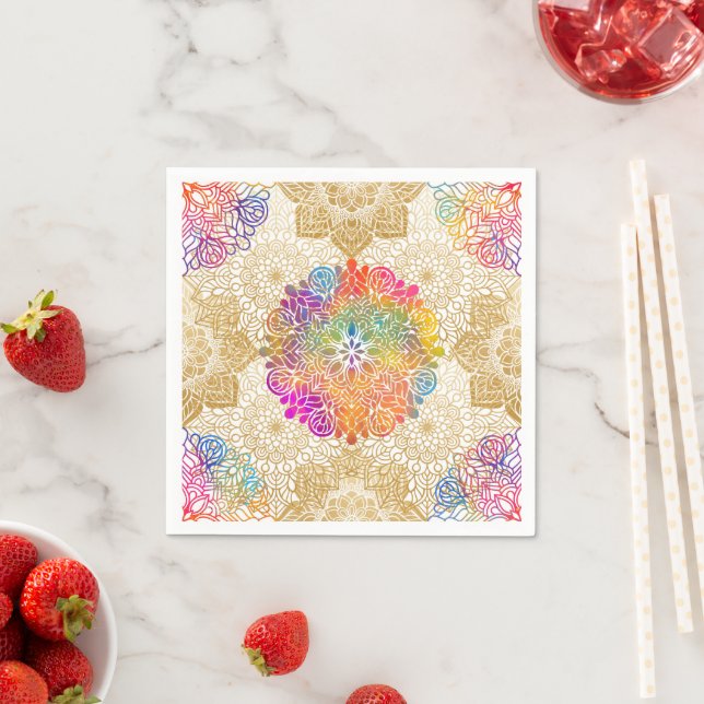 Guardanapo De Papel Colorida Mandala Art (Insitu)