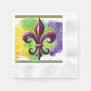Guardanapo De Papel Colorida Mardi Gras Fleur de lis