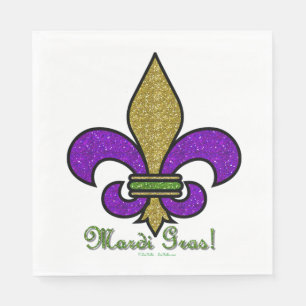 Guardanapo De Papel Colorida Mardi Gras Fleur De Lis