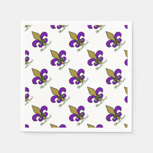 Guardanapo De Papel Colorida Mardi Gras Fleur De Lis