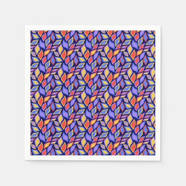 Guardanapo De Papel Colorida Partido de Padrões Folhosos Napkin (Frente)