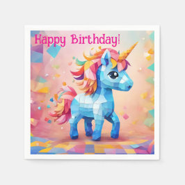 Guardanapo De Papel Colorida Pinata Birthday Paper Napkins da Unicorn