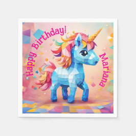 Guardanapo De Papel Colorida Unicorn Pinata Birthday