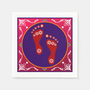 Guardanapo De Papel Colorido Diwali Rangoli Com Pegada