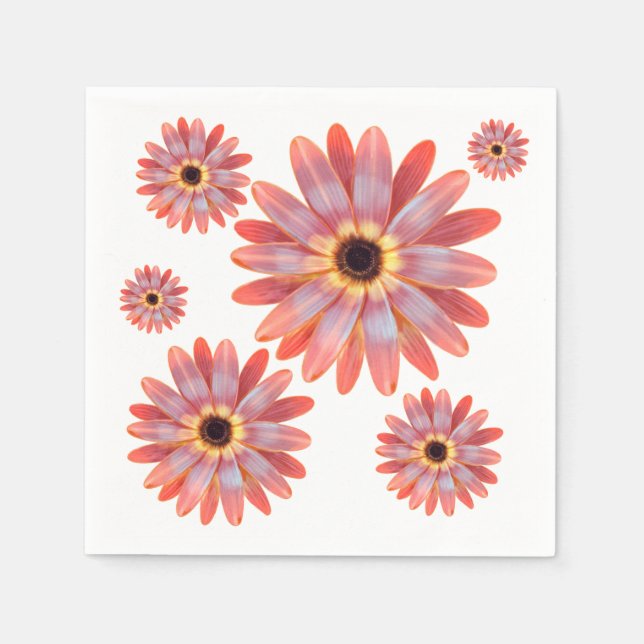 Guardanapo De Papel Colorido Gerbera Daisy Paper Napkin (Frente)