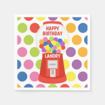 Colorido Gumballs Partido Personalizado Napkins